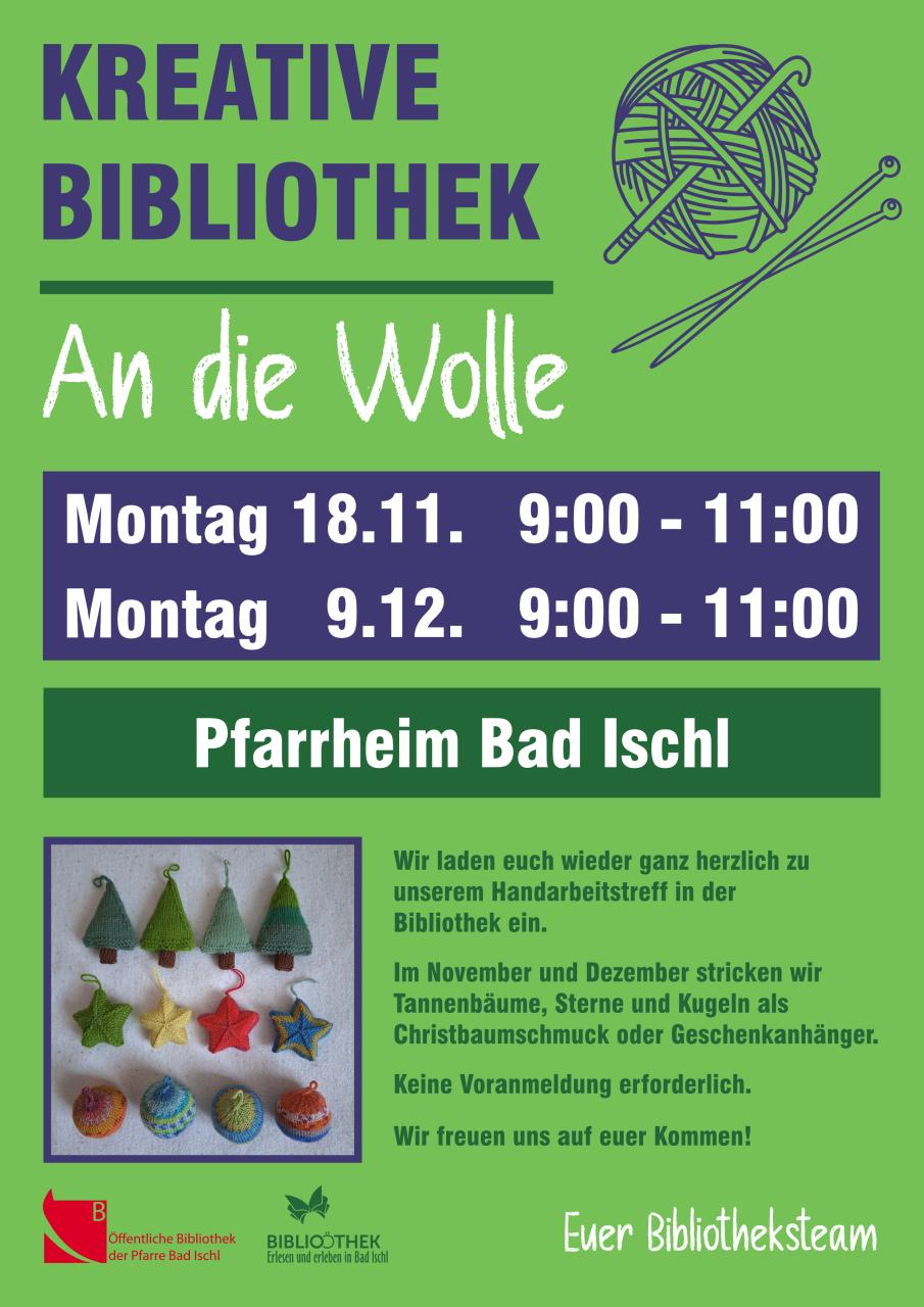 An die Wolle: Kugeln, Sterne und Christbäume